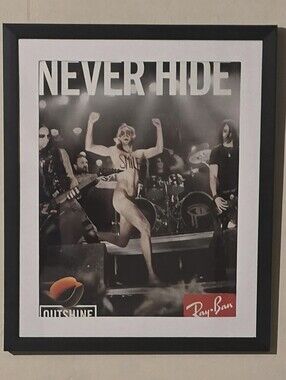 Ray-Ban Black & White 'Never Hide' Framed Poster